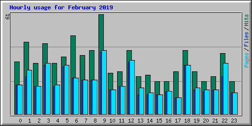 Hourly usage for February 2019