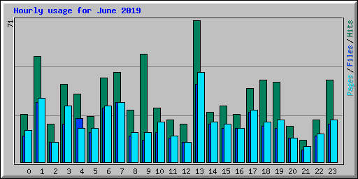 Hourly usage for June 2019