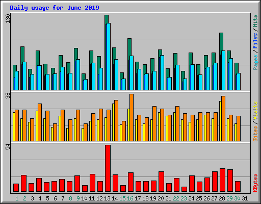 Daily usage for June 2019