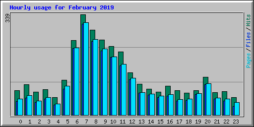 Hourly usage for February 2019