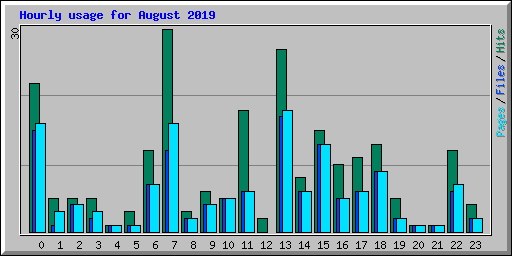 Hourly usage for August 2019